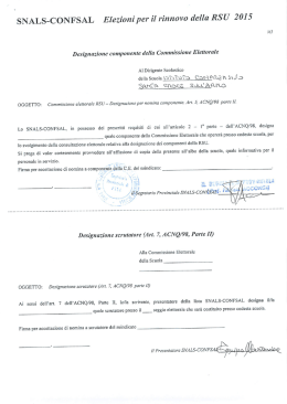 SNALS-CONFALS: Elezioni per il rinnovo RSU2015