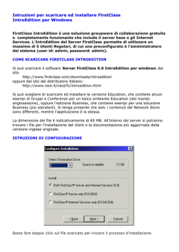 ISTRUZIONI - FIRSTCLASS INTROEDITION PER WIN : fc.neol.it