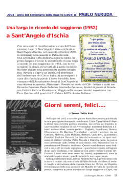 Pablo Neruda ricordato a Sant`Angelo d`Ischia