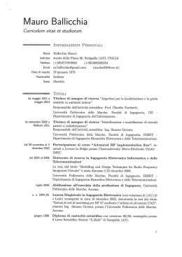 Mauro Ballicchia - Universit&agrave; Politecnica delle Marche