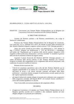 Convenzione con l`Istituto Medico Polispecialistico snc di Bergamo