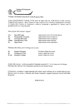 Delibera n. 62 del 26.03.2012 - Camera di commercio di Taranto