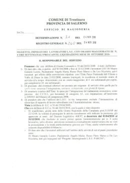 PROVINCIA DI SALERNO - Comune di Trentinara