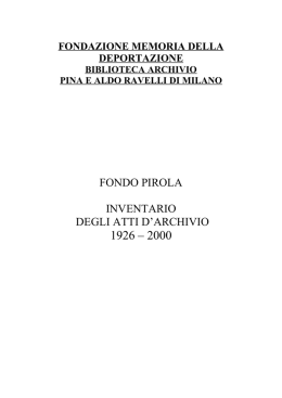 Inventario - Fondazione Memoria della Deportazione