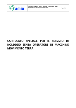 capitolato speciale per il servizio di noleggio senza operatore di