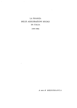 La finanza delle assicurazioni sociali in Italia (1919