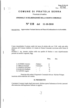 Testo della delibera - Comune di Pratola Serra