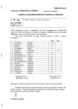 Testo della delibera - Comune di Pratola Serra