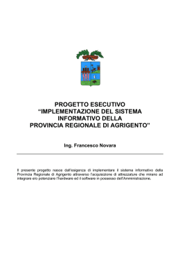 progetto esecutivo - Provincia di Agrigento