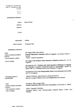 cv PARODI - Ospedale San Carlo Borromeo