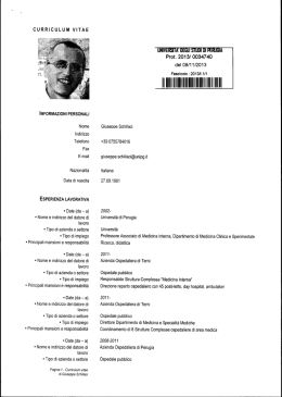 Curriculum - Universit&agrave; degli Studi di Perugia