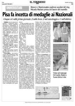 Pisa fa incetta di medaglie ai Nazionali