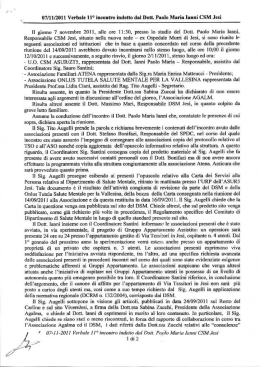 ti&icirc;itllllili Verbale 11&deg; incontra indetto dal Datt. Paolo Maria Ianni CSM