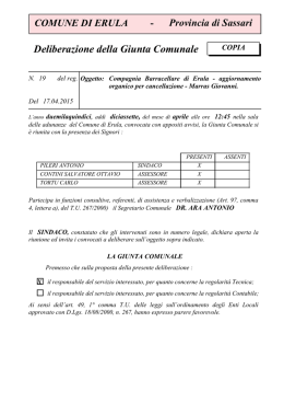 Deliberazione della Giunta Comunale