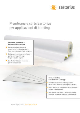 Membrane e carte Sartorius per applicazioni di blotting