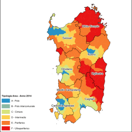 Tipologia dei Comuni per Area in Sardegna Anno 2014