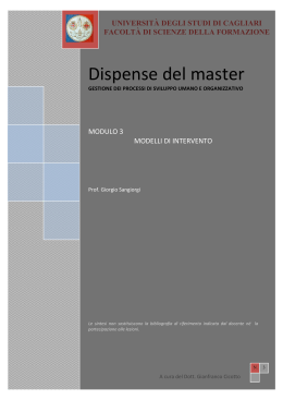 sintesi delle lezioni del master - People.unica.it