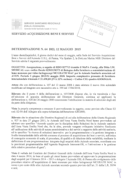 servizio acquisizione beni e servizi determinazione n. 64 del