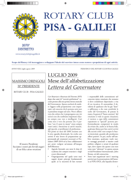 Luglio - Agosto 2009 - Rotary Club Pisa Galilei