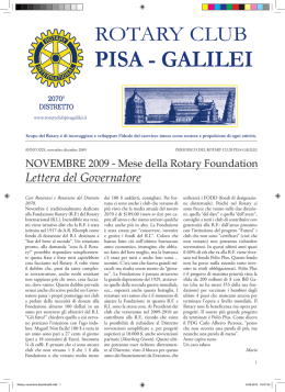 Novembre-Dicembre 2009 - Rotary Club Pisa Galilei
