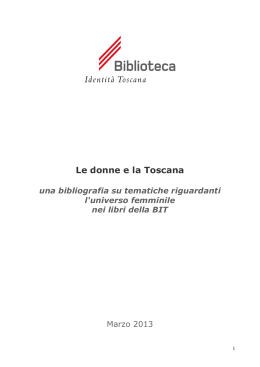 Le donne e la Toscana - Consiglio Regionale della Toscana