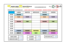 11:00 10:00 VENERD&igrave; GIOVED&igrave; MERCOLED&igrave; MARTED&igrave; LUNED&igrave; 09