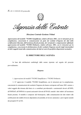 Provvedimento di approvazione dei modelli 770/2002 semplificato e