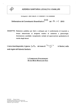 Deliberazione n.290 del 07/05/2015