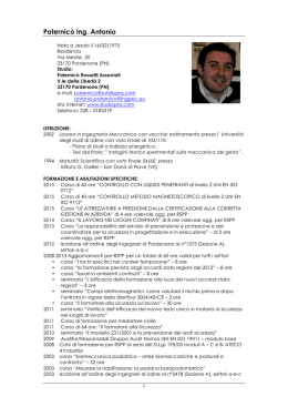 Curriculum - ORDINE DEGLI INGEGNERI della PROVINCIA DI