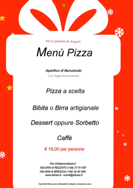 Scarica il Menù Pizzeria