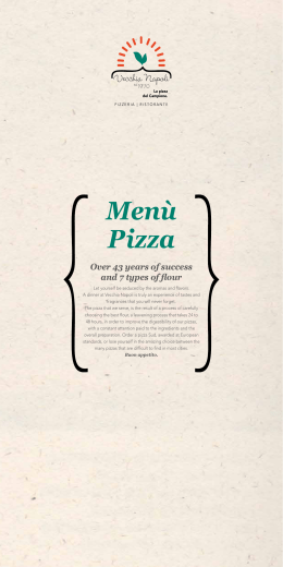 Men&ugrave; Pizza - Pizzeria Vecchia Napoli