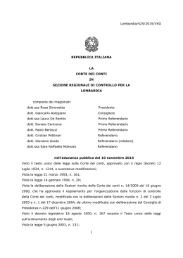 Delibera n. 425/2015/VSG