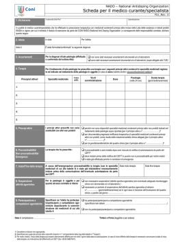 Scheda Medico Curante Specialista Modulo F51