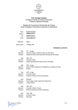 Curriculum Vitae - Dipartimento di Biotecnologie, chimica e farmacia