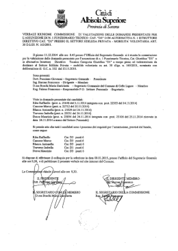 VERBALE RIUNIONE COMMISSIONE PER ASSUNZIONE CAT D