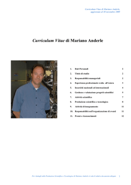 Curriculum Vitae di Mariano Anderle