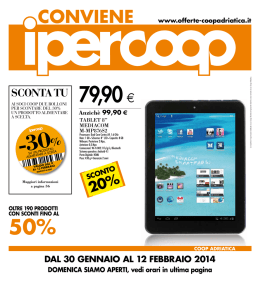 Offerte dal 30 Gennaio al 13 Febbraio