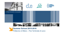 Summer School 2015-2016 - DICA