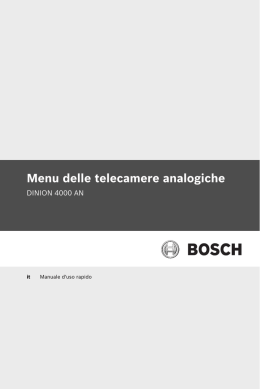 Menu delle telecamere analogiche