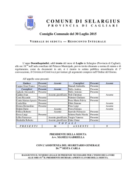 Verbale della seduta del 30 luglio 2015