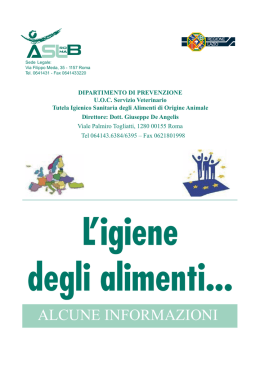 L`igiene degli alimenti... alcune informazioni