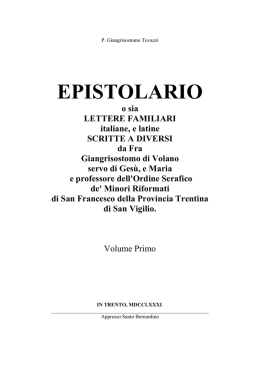 Tovazzi epistolario 1 (ms 56) - Provincia Tridentina di San Vigilio