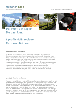 Das Profil der Region Meraner Land Il profilo della regione