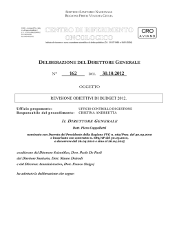 Delibera Revisione Obiettivi 2012