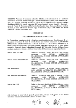 Verbale n. 3 - Universit&agrave; Cattolica del Sacro Cuore