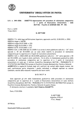 UNIVERSITA` DEGLI STUDI DI PAVIA - Universit&agrave; degli studi di Pavia