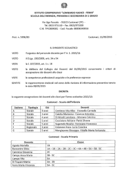 Decreto assegnazione docenti alle classi anno scolastico 2014/2015