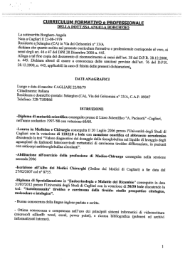 La sottoscritta Borghero Angela Nata a Cagliari il 22