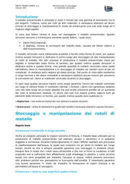 Istruzioni per lo stoccaggio di materiale verniciato