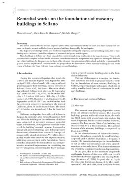 Remedial works on the foundations of masonry